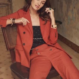 NWT Sézane Terracotta Francesca Pants Sz 38